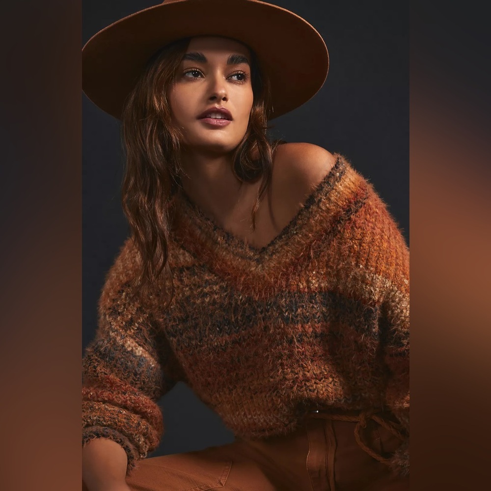 Anthropologie Pilcro Cropped Eyelash Sweater M